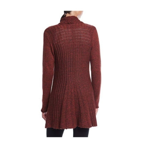 NWT Studio Works Cardigan Sz S Open Knit Red/Brown - Picture 2 of 8